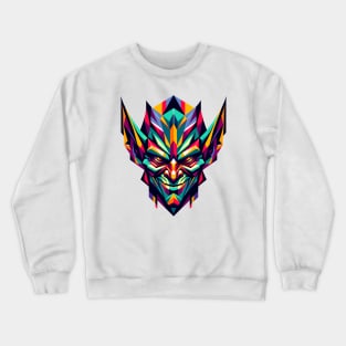 Polygonal Dark Elf: Mystical Fantasy Art Crewneck Sweatshirt